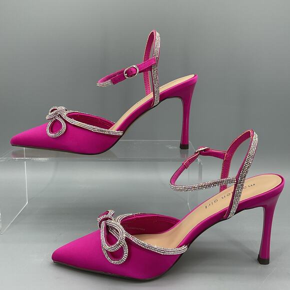 NEW Madden Girl Women’s Dreamy Satin Stiletto Heels Pink Size 7 - Picture 2 of 11